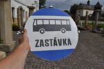 Kulatá smaltovaná cedule ZASTÁVKA
