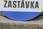Kulatá smaltovaná cedule ZASTÁVKA