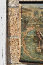 Starožitný tištěný plakát – vodní pila a mlýn