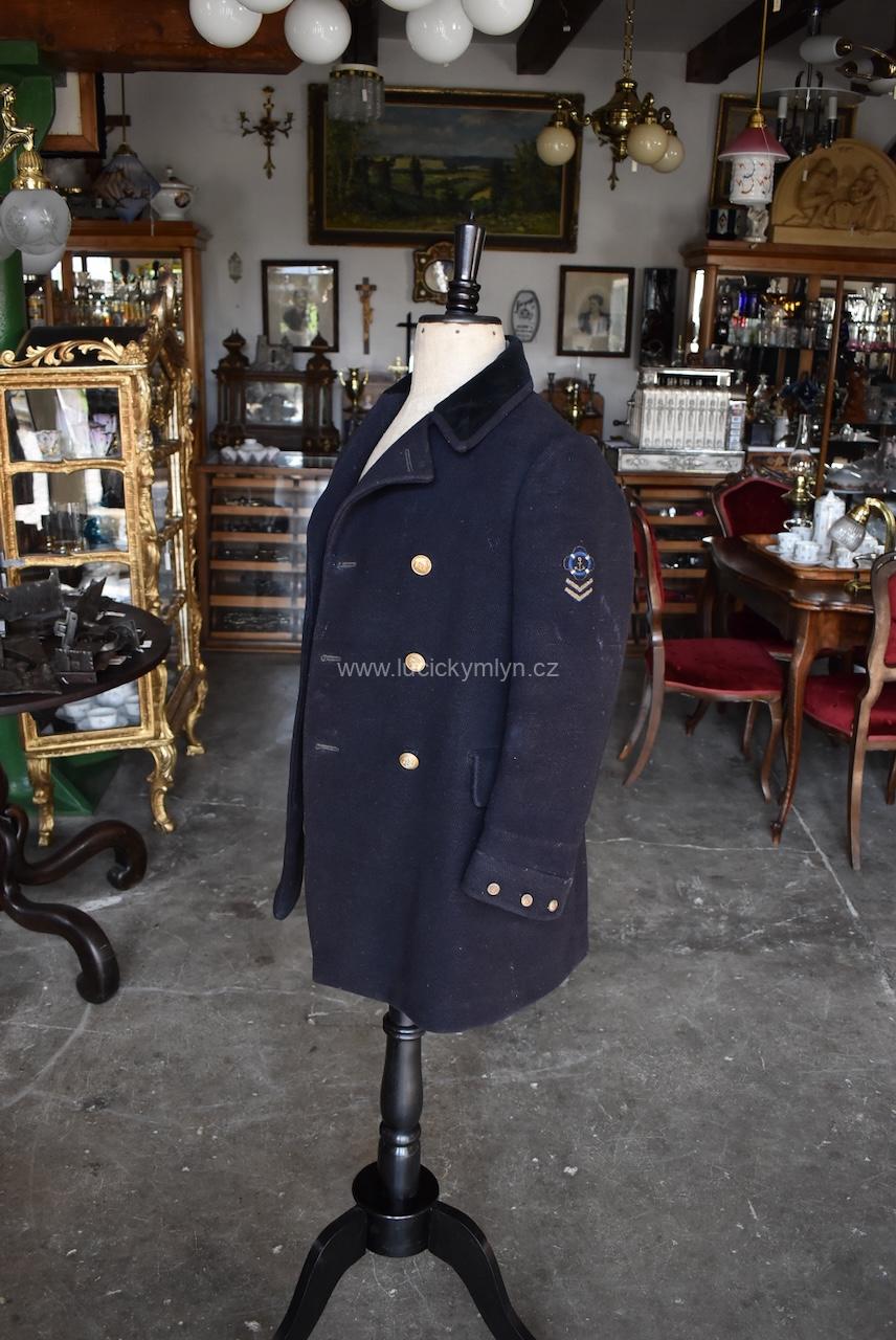 Historické sako s mosaznými knoflíky a rukávovým logem - uniforma Royal Naval Historické sako s mosaznými knoflíky a rukávovým logem - uniforma Royal Naval