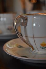 Starožitný ručně malovaný čajový porcelánový servis Pirkenhammer