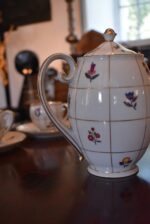 Starožitný ručně malovaný čajový porcelánový servis Pirkenhammer