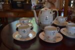 Starožitný ručně malovaný čajový porcelánový servis Pirkenhammer