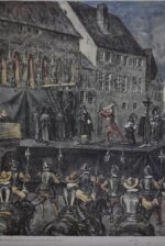 Tištěný plakát – Poprava českých pánů na Staroměstském nám. r.1621