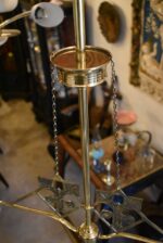 Delší starožitné atypicky navržené secesní dvouramenné světlo