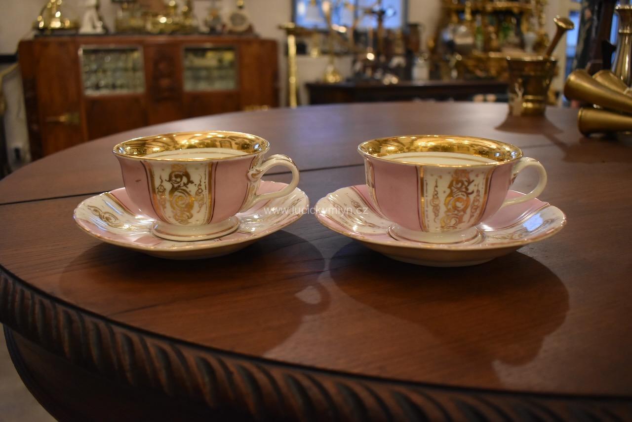 Starožitné porcelánové šálky Březová Starožitné porcelánové šálky Březová