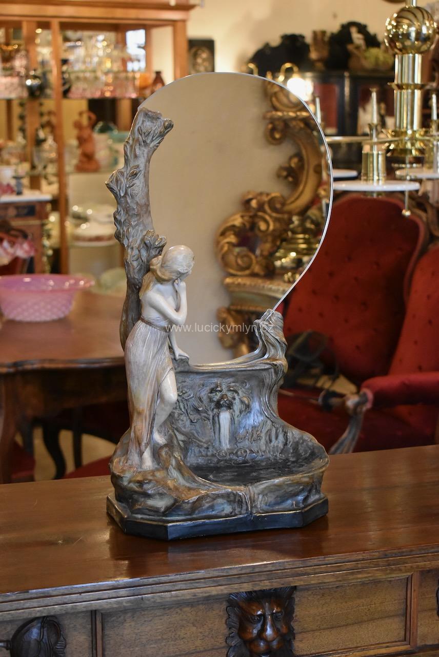 Starožitné figurální zrcadlo Austria JM Starožitné figurální zrcadlo Austria JM