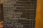 Původní starožitná cedule Ceník masa ze starého prvorepublikového obchodu