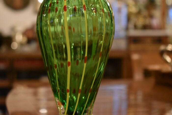 Historická váza z čirého foukaného skla Murano Glass