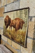 Originální prvorepublikový školní plakát s dvojicí zubrů