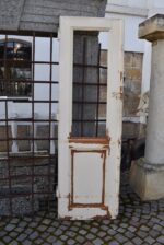 Starožitné dvoukřídlé smrkové kazetové dveře 222×132 cm ze závěru 19. století