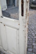 Starožitné prosklené smrkové rámové dveře se dvěma spodními kazetami