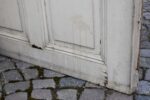 Starožitné prosklené smrkové rámové dveře se dvěma spodními kazetami