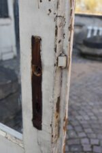 Starožitné prosklené smrkové rámové dveře se dvěma spodními kazetami