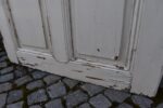 Starožitné prosklené smrkové rámové dveře se dvěma spodními kazetami