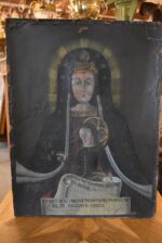 Starožitná votivní malba Madonna del Sangue di Re, olej na plátně, 1. pol. 19. století.