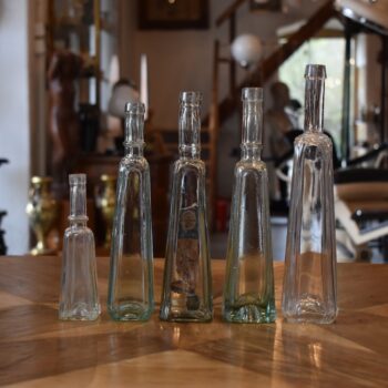 Kolekce 5 starožitných lahví Mentolová francovka Herkules Werke Bauschowitz