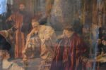 Párové velkoformátové kolorované tisky s palácovými výjevy v secesně zdobených zlatých rámech