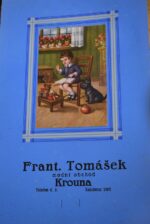 Soubor 4 meziválečných reklamních tisků textilního obchodu František Tomášek Krouna.