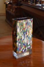 Modernistická pestrobarevná mozaiková váza millefiori připisovaná Ateliéru Beránek, výška 30 cm.