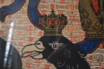 Unikátní obraz Hotel Waldek Plzeň s rakousko-uherskou orlicí z cigarových pásků okolo roku 1900.