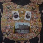 Unikátní obraz Hotel Waldek Plzeň s rakousko-uherskou orlicí z cigarových pásků okolo roku 1900.