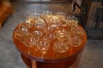 Starožitný čajový servis Jenaer Glas Tefla Jena Therm z žáruvzdorného borosilikátového skla.