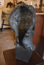 Bronzová busta Michelangelo od Karla Dvořáka, signováno K. Dvořák, vrcholné dílo 1942.