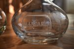 Starožitná sada karaf Port, Sherry a Mandarin z čirého broušeného skla.
