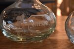 Starožitná sada karaf Port, Sherry a Mandarin z čirého broušeného skla.