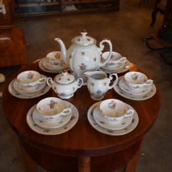 Starožitný porcelánový servis Dürrbeck & Ruckdäschel Weißenstadt pro 6 osob z okolo 1930.