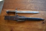 Starožitný rakousko-uherský bodák M.95 Mannlicher Steyr s pochvou.