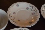 Starožitné porcelánové šálky s podšálky Franz Manka Stará Role, pár.