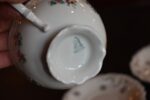 Starožitné porcelánové šálky s podšálky Franz Manka Stará Role, pár.